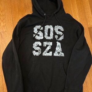 Black Graphic Hoodie with Distinctive Lettering